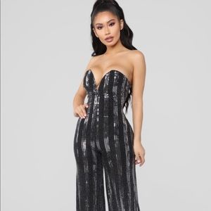 Silver Soul Sequin Jumpsuit - Fashion Nova